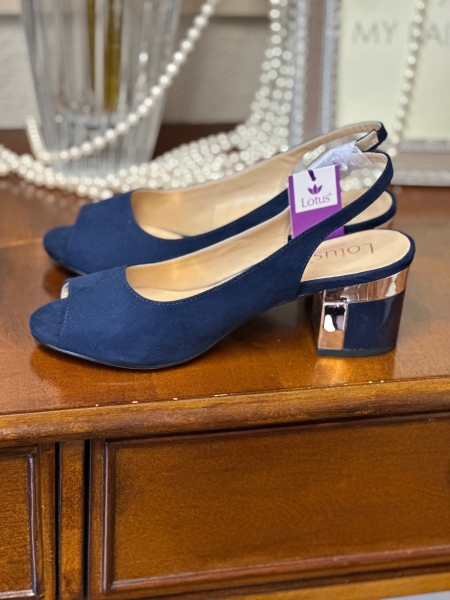 Evelyn Shoes Navy Suede