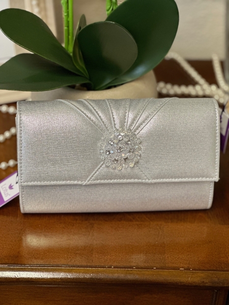 Aria Clutch Bag Silver